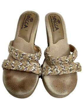 Sbicca Womens Handmade California Wedge Sandals Size 7